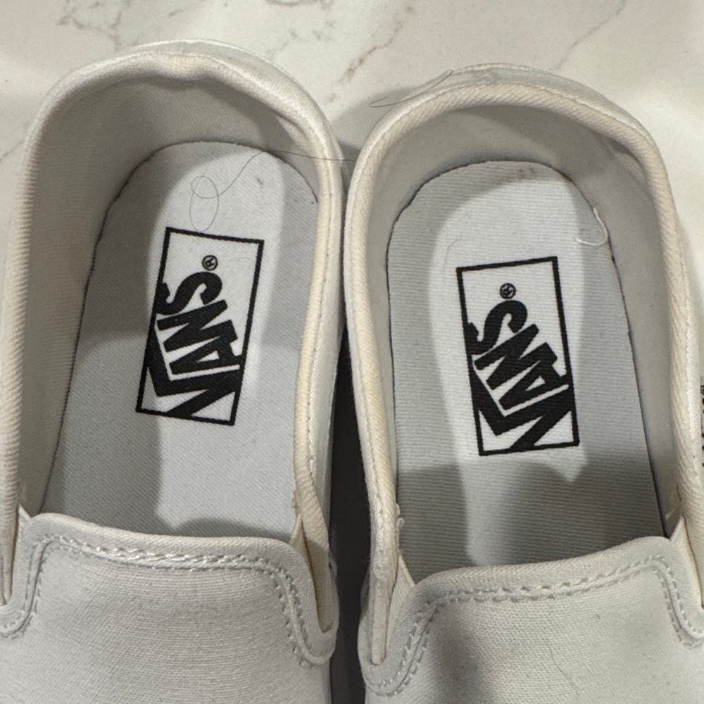 Classic White Vans Canvas Slip-On Sneakers - Picture 2 of 3